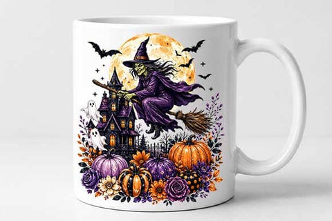 Halloween Witch PNG | Flying Witch Haunted House Digital Download SVG BillahCrafts 