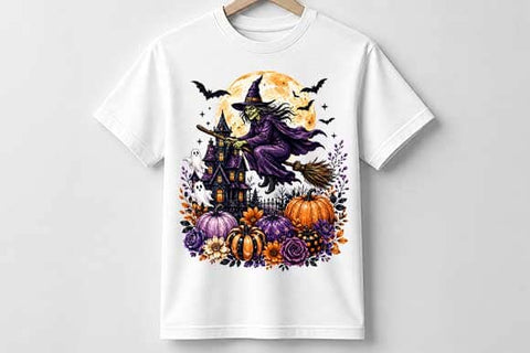 Halloween Witch PNG | Flying Witch Haunted House Digital Download SVG BillahCrafts 
