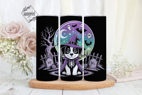 Halloween Witch Puppy 20oz Tumbler Wrap Sublimation sassyprint 