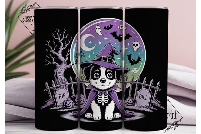 Halloween Witch Puppy 20oz Tumbler Wrap Sublimation sassyprint 