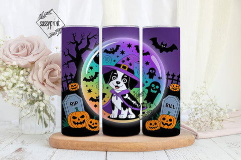 Halloween Witch Puppy 20oz Tumbler Wrap Sublimation sassyprint 