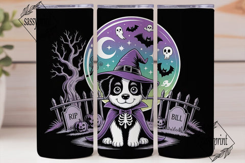 Halloween Witch Puppy 20oz Tumbler Wrap Sublimation sassyprint 