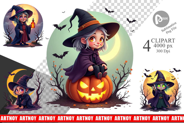 Halloween Witch Spell Clipart Sublimation artnoy 