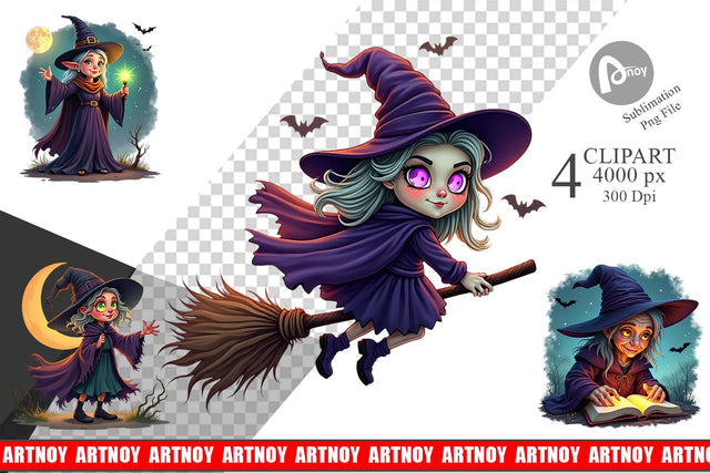 Halloween Witch Spell Clipart Sublimation artnoy 