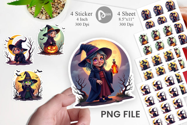 Halloween Witch Spell Sticker Sublimation artnoy 