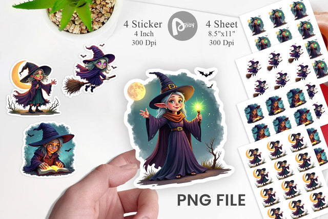 Halloween Witch Spell Sticker Sublimation artnoy 