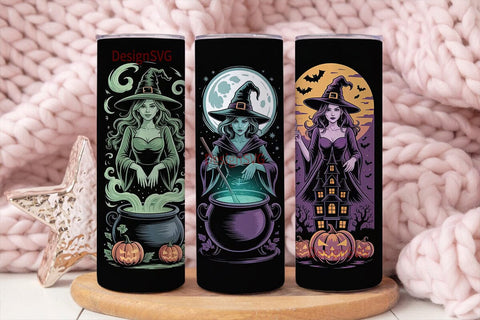 Halloween Witch Trio 20oz Tumbler Wrap Sublimation DesignSVG 