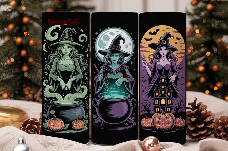 Halloween Witch Trio 20oz Tumbler Wrap Sublimation DesignSVG 