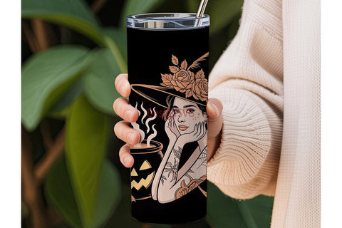 Halloween Witch Tumbler Wrap Sublimation DesignSVG 