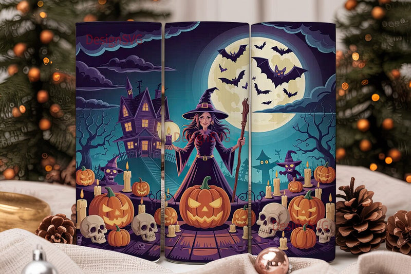 Halloween Witch Tumbler Wrap Sublimation DesignSVG 