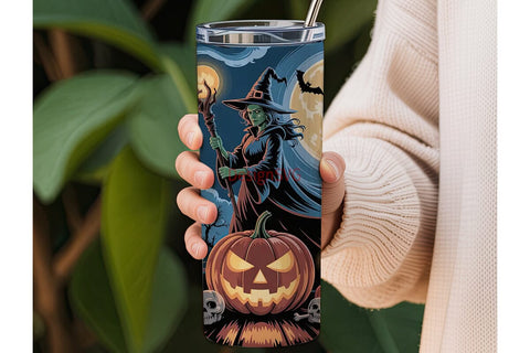 Halloween Witch Tumbler Wrap Sublimation DesignSVG 