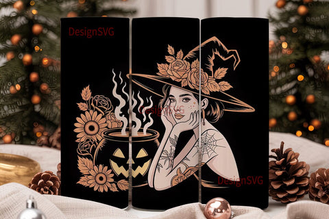 Halloween Witch Tumbler Wrap Sublimation DesignSVG 