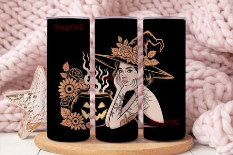 Halloween Witch Tumbler Wrap Sublimation DesignSVG 