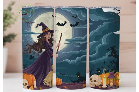 Halloween Witch Tumbler Wrap Sublimation PixelChick 