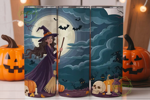 Halloween Witch Tumbler Wrap Sublimation PixelChick 