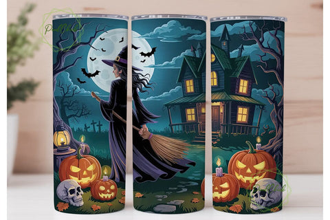 Halloween Witch Tumbler Wrap Sublimation PixelChick 