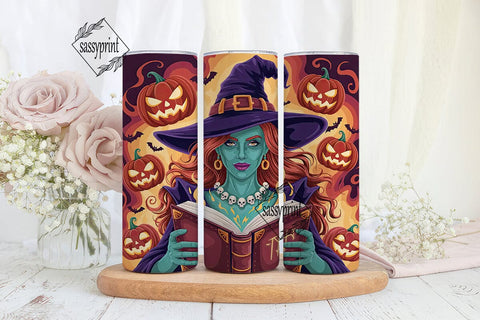 Halloween Witch Tumbler Wrap Sublimation sassyprint 
