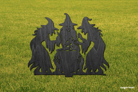 Halloween Witches Garden Stake Laser Cut SVG SvgOcean 
