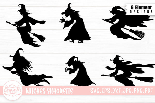 Halloween Witches Silhouette SVG Cut File Bundle SVG dapiyupi store 