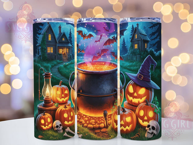 Halloween Witchy Cauldron Tumbler Wrap, Halloween Cauldron Cup, 20oz Sublimation, Witchy Drinkware, Spooky Cauldron Design, Halloween Tumbler Wrap, Magic Potion Cup Sublimation SvggirlplusArt 