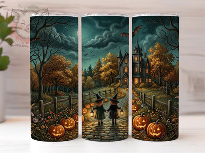 Halloween Witchy Night 20oz Tumbler, Halloween Witchy Night, 20oz Tumbler Wrap, Sublimation Design, Cute Witch PNG, Halloween Tumbler Wrap, Witchy Tumbler Design, Digital Download Sublimation Lara' s Designs 