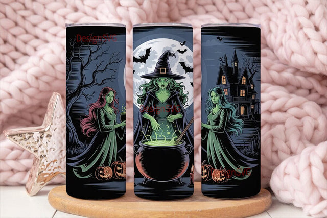 Halloween Witchy Tumbler Wrap PNG Sublimation DesignSVG 