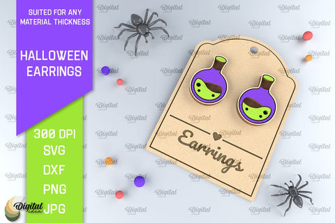 Halloween Wooden Earrings Laser Cut Bundle. Halloween SVG SVG Evgenyia Guschina 