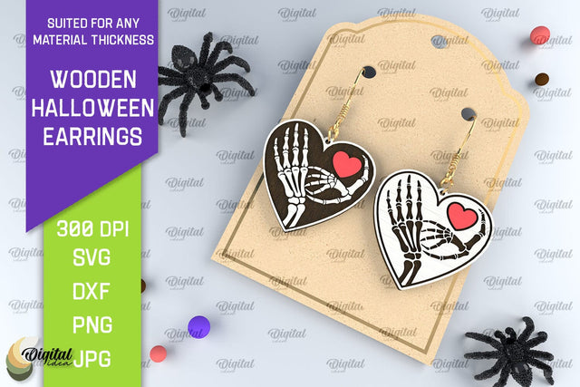 Halloween Wooden Earrings Laser Cut. Halloween Earrings SVG SVG Evgenyia Guschina 