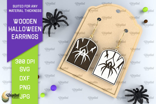 Halloween Wooden Earrings Laser Cut. Halloween Earrings SVG SVG Evgenyia Guschina 