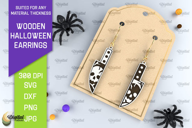 Halloween Wooden Earrings Laser Cut. Halloween Earrings SVG SVG Evgenyia Guschina 