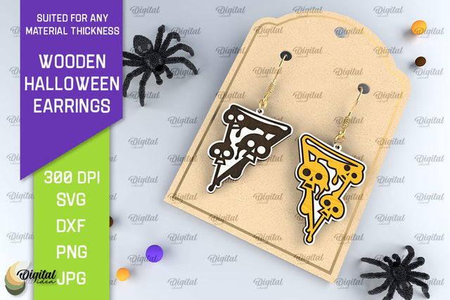 Halloween Wooden Earrings Laser Cut. Halloween Earrings SVG SVG Evgenyia Guschina 