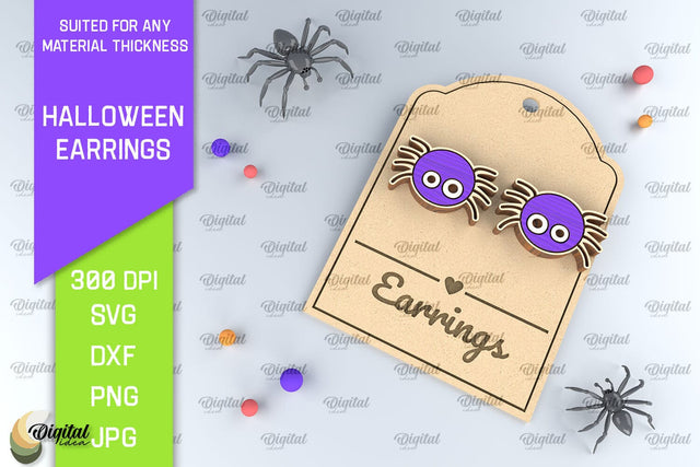 Halloween Wooden Earrings Laser Cut. Halloween SVG Design SVG Evgenyia Guschina 