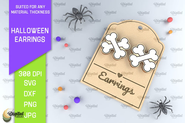 Halloween Wooden Earrings Laser Cut. Halloween SVG Design SVG Evgenyia Guschina 