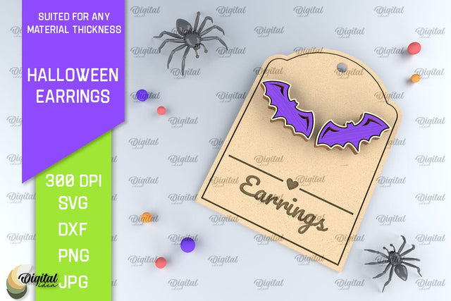 Halloween Wooden Earrings Laser Cut. Halloween SVG Design SVG Evgenyia Guschina 