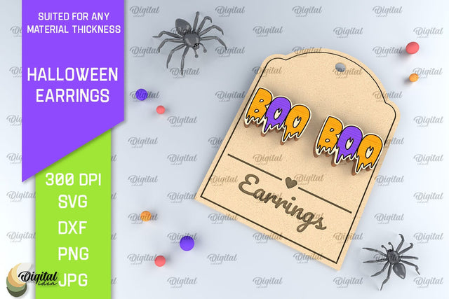 Halloween Wooden Earrings Laser Cut. Halloween SVG Design SVG Evgenyia Guschina 