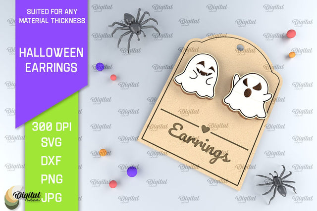 Halloween Wooden Earrings Laser Cut. Halloween SVG Design SVG Evgenyia Guschina 