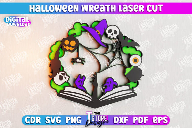 Halloween Wreath | Door Sign | Porch Decorating | Wall Décor | CNC File SVG The T Store Design 