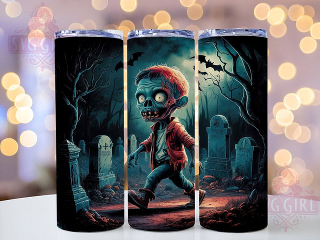 Halloween Zombie 20oz Tumbler Wrap Sublimation Design, Straight Tapered Tumbler Wrap, Spooky Halloween Tumbler Png, Instant Digital Download Sublimation SvggirlplusArt 