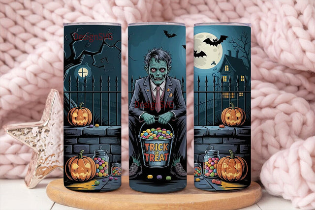 Halloween Zombie Candy Tumbler Wrap Sublimation DesignSVG 