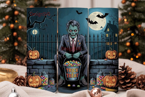 Halloween Zombie Candy Tumbler Wrap Sublimation DesignSVG 