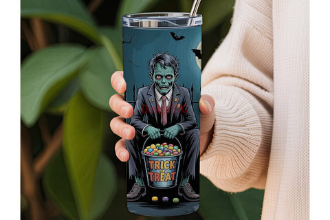 Halloween Zombie Candy Tumbler Wrap Sublimation DesignSVG 