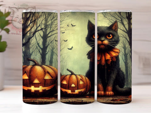 Halloween Zombie Cats 20 oz Skinny Tumbler Sublimation Design, Straight & Tapered Tumbler Png, Spooky Season Cute Cats Tumbler Png, Digital Download PNG Sublimation Lara' s Designs 
