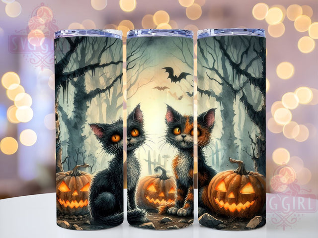 Halloween Zombie Cats 20oz Tumbler Wrap Sublimation Design, Straight Tapered Tumbler Wrap, Zombie Cats Tumbler Png, Instant Digital Download Sublimation SvggirlplusArt 