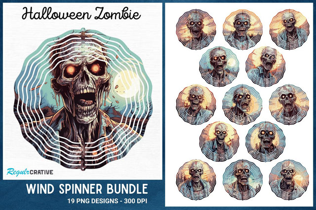 Halloween Zombie Wind Spinner Sublimation Regulrcrative 