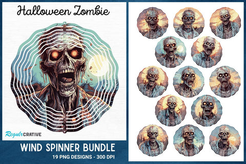 Halloween Zombie Wind Spinner Sublimation Regulrcrative 