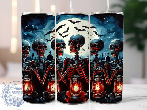 Halloween Zombies 20oz Skinny Tumbler, Full Moon Zombies Tumbler Png, Straight & Tapered Tumbler Wrap, Instant Digital Download Sublimation ToriDesigns 