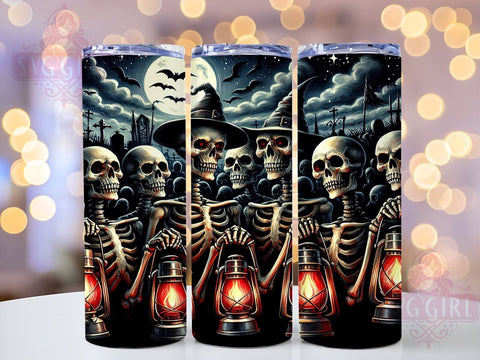 Halloween Zombies 20oz Tumbler Wrap Sublimation Design, Straight Tapered Tumbler Wrap, Moon Zombies and Bats Tumbler Png, Instant Digital Download Sublimation SvggirlplusArt 