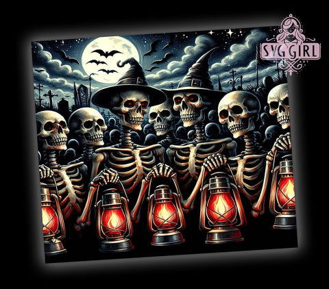 Halloween Zombies 20oz Tumbler Wrap Sublimation Design, Straight Tapered Tumbler Wrap, Moon Zombies and Bats Tumbler Png, Instant Digital Download Sublimation SvggirlplusArt 