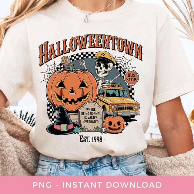 HalloweenTown Est 1998 Png, Halloweentown Png, Pumpkin Png, HalloweenTown 1998 Design Png Sublimation BOO-design 