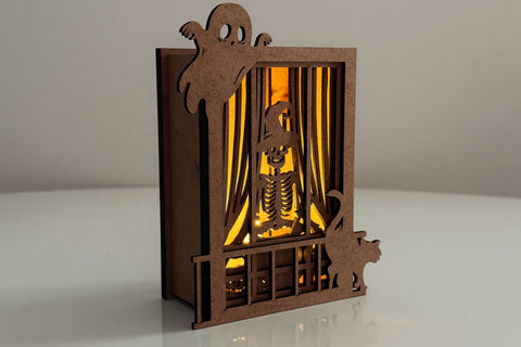 Hallwoeen Decorative Windows Light Box Laser Cut Templates SVG LaserCutano 